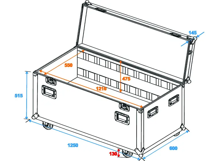 Universal tour case med hjul 120 cm 